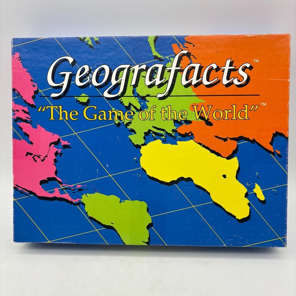 VINTAGE Geografacts Geography Board Game COMPLETE 1991 World Map Educational